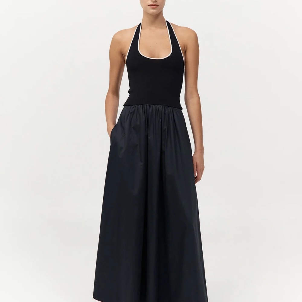$574 St. Agni Halter Gathered Dress Sz. XS S